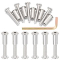 100 Sets Silver Metal Hexagon Socket Drive Bolt - M6x40mm Screw Bits for Wood Socket Cover Bolt Barrel Nut Kit, Fixing Post Screw Connecting, Screws Decorative Cap