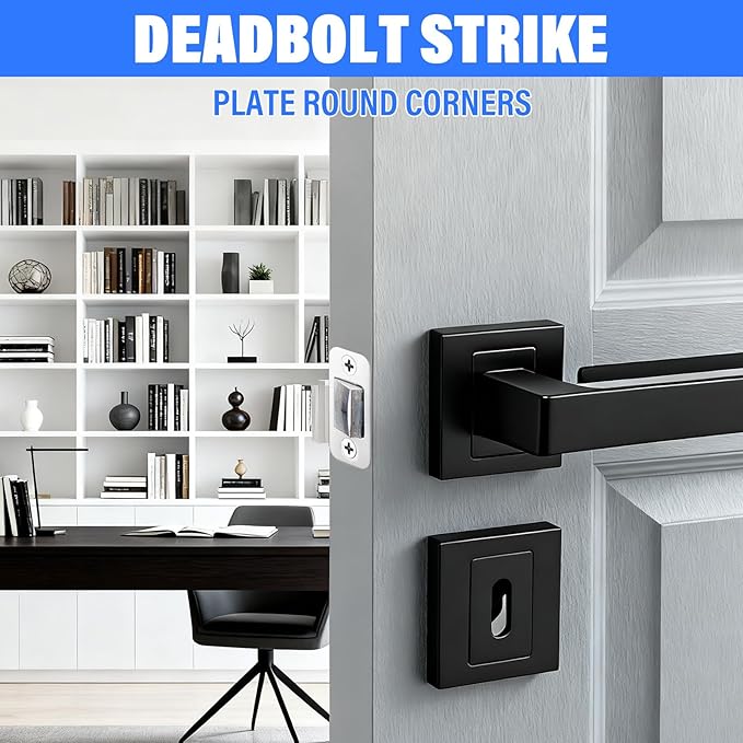 6pcs Door Striker Plates, 1"X2-1/4" Striker Plates for Doors, Round Corner Deadbolt Strike Plate, Door Strike Plate Silver with Screws
