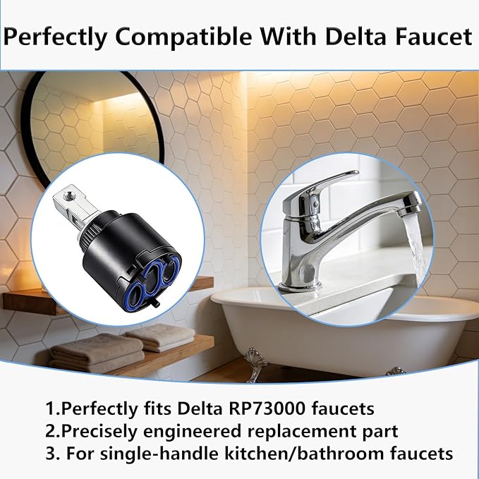 RP73000 Sink Faucet Cartridge Compatible with Delta Plumbing Replacement Parts, Faucet Cartridges Valve Repair Kit