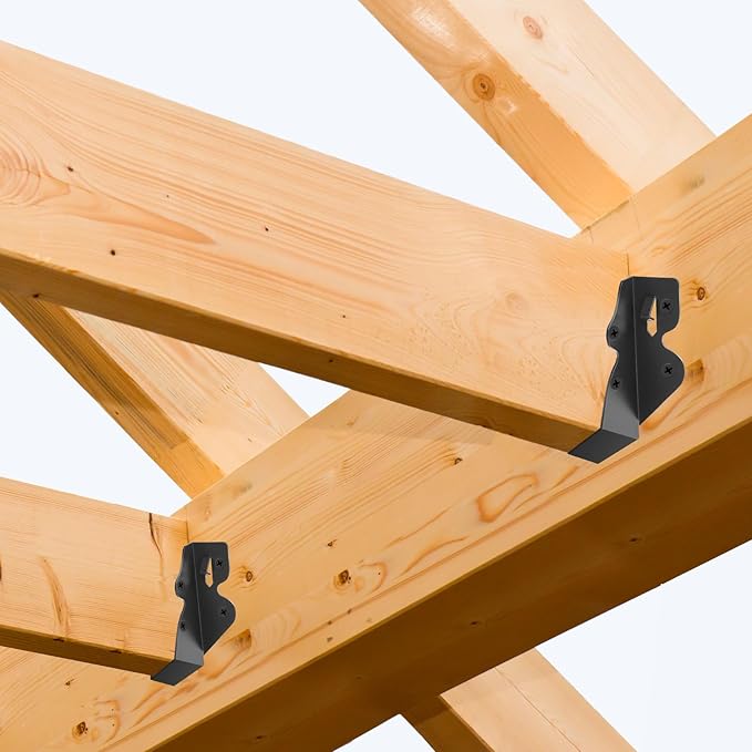 36 Pcs 2"x 4" Joist Hanger,Q235B Steel Face Mount Joist Hangers,Black Powder Coated Hurricane Ties for Rafter, Rafter Brackets for Floor, Deck and Ceiling Joists