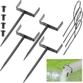Black Rainwater Downspout Bracket with Strap, Adjustable Heavy-Duty Galvanized Iron Downspout Bracket, Rust-Proof Anchor for Pipe Support, for Lawn,Yard & Industrial Use(4 Pcs, A Sytle-20cm)