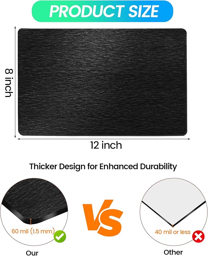Magnetic Vent Covers, Extra Strong Magnets, Black 8" x 12" (3 Pack) Ultra Thick 60mil, Complete Seal, Air Vent Covers for Home Floor, Ceiling, Wall Registers, HVAC, AC, RV, and Heater Vents