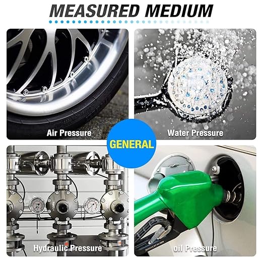MEANLIN MEASURE 0-15 in H2O Diaphragm Type Capsule Low Pressure Gauge, 1/4" NPT, 2-1/4" Face Dial, Adjustable Water Column Gauge, Lower Mount