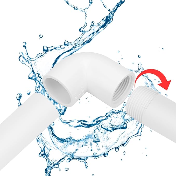 10Pack 1" Slip x Female Thread 90 Degree PVC Elbow Pipe Fitting Connector SCH40 1IN Socket to Female Threaded Elbow PVC Corner Adapter Pipe Fitting for Sprinkler, Irrigation