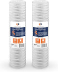 Aquaboon 5 Micron 20 x 4.5 Whole House String Wound Water Filter Replacement Cartridge for Well Water Filtration Compatible with WP5BB20P, 2-Pack