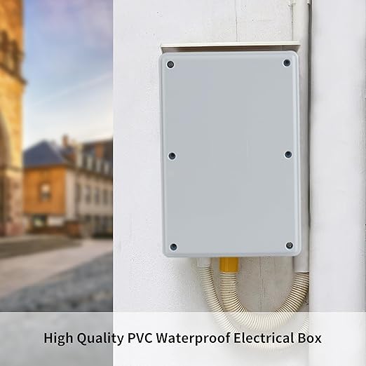 9" x 6" x 3" PVC Plastic Dustproof Waterproof Box IP65 Electrical Junction Boxes Project Junction Conduit Box for Outdoor Enclosure
