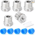 TAISHER 2PCS Forging of 316L Stainless Steel Reducer Hex Bushing, 1" Male NPT to 1/2" Female NPT, Reducing Forging Pipe Adapter Fitting