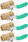 1/4in Female Thread Ball Valve, Brass Water Valve for Plumbing System, Thickened Brass Drain Shut Off Switch with Fixed Ball Structure, Automatic Pressure Relief Function
