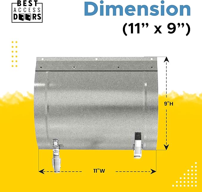 Best 11″ x 9″ Round Duct Access Panel with Neoprene Gasket, 16-Gauge Steel HVAC Duct Access Door, Plated Steel Pull and Catch, Mill/Aluminum Finish, Economical Access to Round Ducts, BA-RD-5090