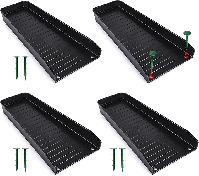 4 Pack Gutter Downspout Extensions,Rain Gutter Downspout Splash Block,Downspout Diverter,Down Spout Drain Extension,Gutter Splash Prevention Device for Cement Floor Lawn Ground (Black)