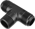 EVIL ENERGY 16AN Tee Male Flare to 1 NPT on Side Branch T Fitting Adapter Aluminum Black