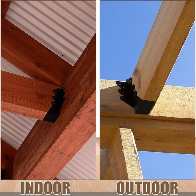 20 PCS 2x4 Joist Hanger,Black Powder-Coated,18 Gauge Galvanizing Face Mount,for Rafter Hurricane Ties Joist Hangers, Tie Brackets for Floor Deck and Ceiling Trusses (2"x 4", 20PCS)