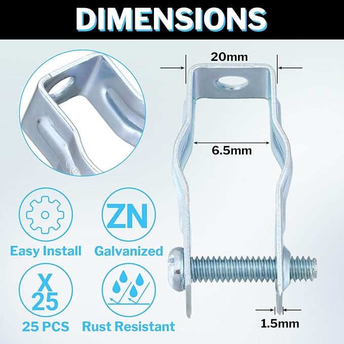 25 Pcs EMT Conduit Hanger with Bolt,Insulated Supports or Threaded Rods,Metal Galvanized Conduit Clamps Strut Straps and Hangers Rigid Pipe Fittings Mounting(3/4 Inch)