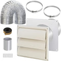 6" Dryer Vent Kit with Hose/Duct Connector/Wall Plate, Dryer Vent Hose Connector Wall Ducting Kit for Bathroom Ventilation Fans Exhaust,Ceiling Washer Air Circulation