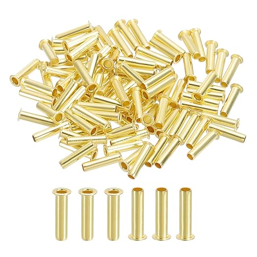 PATIKIL 5/32" Brass Compression Fittings,100Pcs Compression Insert Tube Fitting for Connecting Air, Fuel, Water, Oil and Inert Gases Lines
