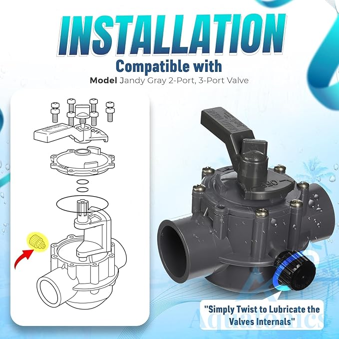 2133 Grease Cup Kit Compatible with Jandy Gray 2-Port, 3-Port Valve – 4-Pack Heavy Duty Grease Cups Replacement Part for Swimming Pool, SPA Valve – Easy to Replace