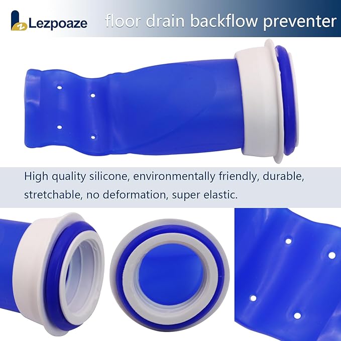 Adjustable Silicone Floor Drain Backflow Preventer, Anti-Odor Sewer Core, One-Way Valve Universal Fit for 40-50mm Drain Pipe, for Bathroom, Kitchen, Shower, Toilet（Blue-4）