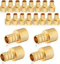 20-Pack HeSun PEX Fittings, 1/2" PEX x 1/2" Female Sweat Adapter (Over Copper Tube), Brass Crimp Fitting for ASTM F1807(PEX1807127-20)