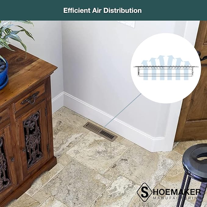 Shoemaker 4x14 Floor Register – Desert Clay Heavy Duty Metal Floor Vent Cover for Home Floors - Premium Forced Air Vent Covers