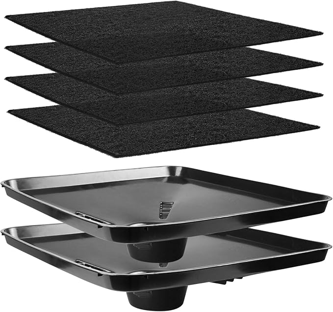 2Pcs Transmission Drain Pan 17892 for Lisle Oil Drains - 4Pcs 22'' Oil Drain Splash Pad,Large Fluid Catch Pan Square Oil Drain Pan Fits Many Different Funnels Keep Floor Clean