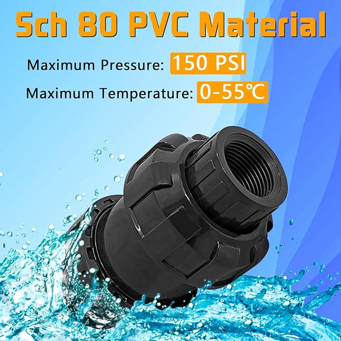 3/4in NPT PVC Spring Check Valve, UPVC Swing Utility Water One Way Check Valve, Sch80 Pool Ball Check Valve for Backflow Prevention