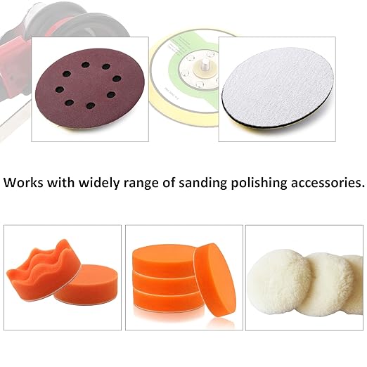 1Pcs 6in Hook and Loop Flexible Backing Pad, 6" Sanding Back Pad 5/16" 24 Thread for Air Orbital Sander and Pneumatic Polisher