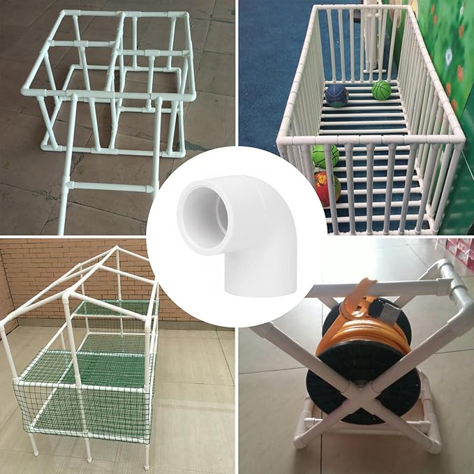 20 Pack 1/2" 90 Degree Elbow Pipe Fittings 2 Way Right Angle PVC Pipe Fitting, Furniture Build Grade SCH40 (Socket x Socket) 1/2" PVC Fitting Connectors for DIY Shelf Garden Support Structure