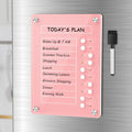 NiHome Acrylic Magnetic To Do List Planning Board with Sliders & Desktop Stand, Kids & Adults Chore Chart, Checklist Routine Chart Task Board for Fridge & Desk, For Magnetic Metal Surfaces Only (Pink)