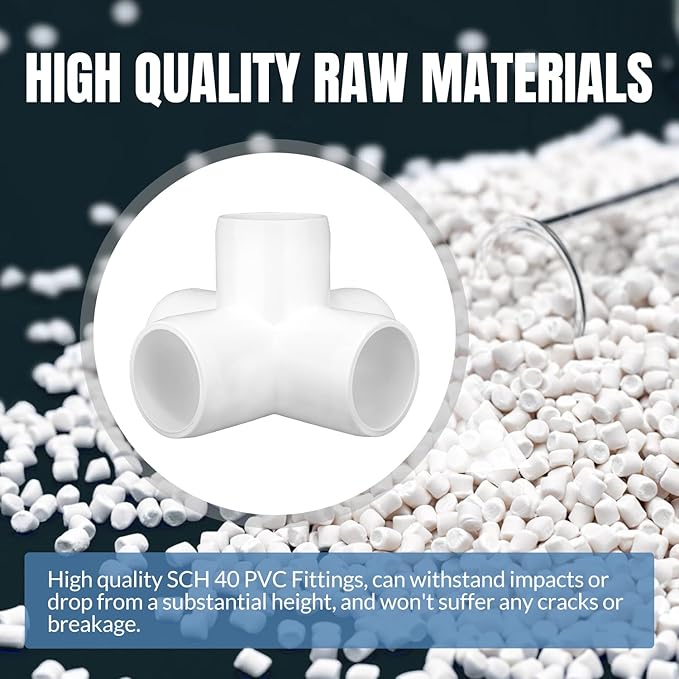 20-Pack 1/2 inch 5 Way PVC Fitting Elbow Furniture Grade Pipe Connector for DIY PVC Shelf Greenhouse Support Structure Frame