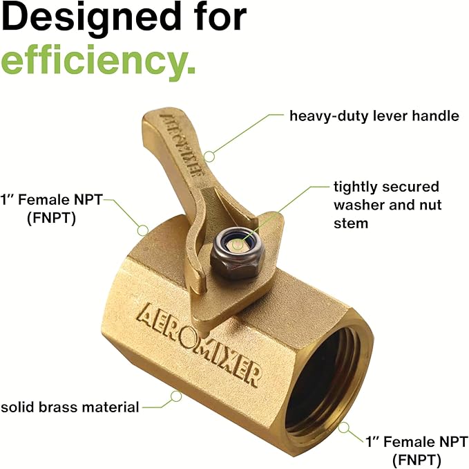 Brass Ball Valve 1" - Solid Brass Garden Hose Shut Off Valve, Female to Female NPT Connection, Heavy Duty Water Hose Valves, Connector for Efficient Liquid Flow Control,Adapter Valves for Garden Hoses