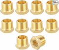 10 Pack Brass Pipe Fittings, 1/2" Male NPT to 1/4" FeMale NPT Brass Hex Bushing Reducer, Hose Tube Threaded Adapter Suitable for Air, Oil, LP, Gas
