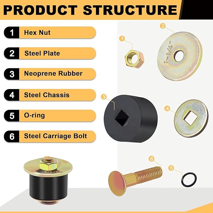 Siptenk 27pcs Expandable Freeze Rubber Plugs Assortment Kit, 13 Sizes Automotive Frost Expansion Plug Fit Hole 3/4" to 2-3/8" (19mm - 60mm)