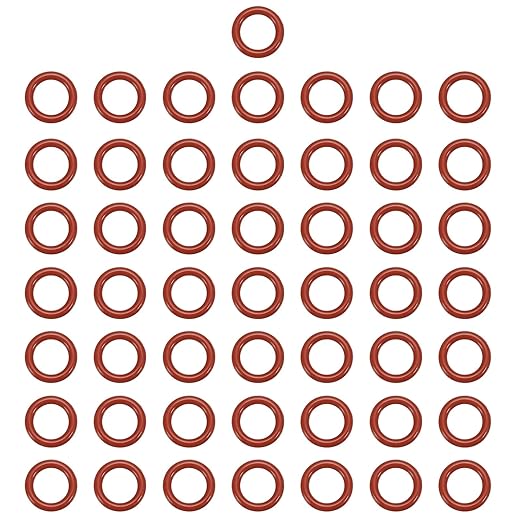 MECCANIXITY Silicone O-Ring 8mm ID 12mm OD 2mm Width Metric VMQ Sealing Gasket Replacement 50A Durometer for Plumbing Compressor Faucets Valves Repair (Red, Pack of 50)