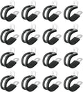 uxcell 3/4"(20mm) Cable Clamp, 304 Stainless Steel Rubber Cushioned Insulated R Shape Metal Clamp Tube Holder for Pipe Hose Wire Cord Installation 18Pcs