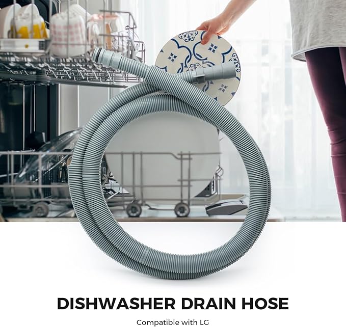 AEM74333101 Dishwasher Drain Hose Assembly for LG Models Such As LDF5545ST LDF5545WW LDP6797BD LDP6797ST LDT5665BD LDT7797ST Replace AP6040158 4505714 PS11775879
