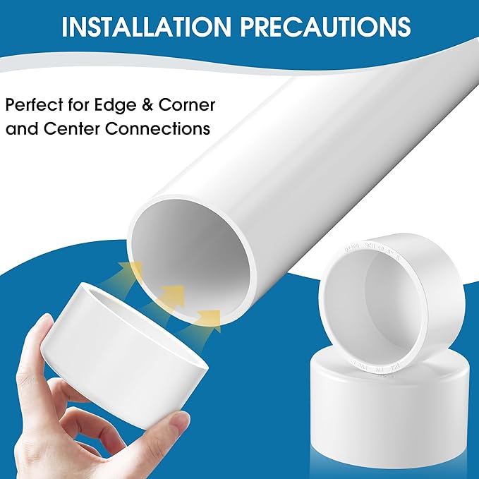 1" PVC Pipe End Cap Fitting, 30PCS SCH40 Furniture Grade PVC Pipe Cap Plug Adapter, White Pipe Slip End Caps Sockets for Built Furniture DIY Garden Shelf