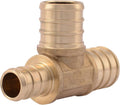 SharkBite 3/4 Inch x 1/2 Inch x 3/4 Inch Crimp Reducing Tee, Brass Plumbing Fitting, PEX Pipe, PE-RT, UC444LFA