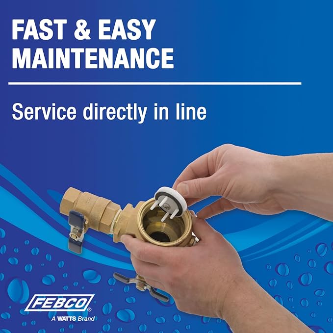Febco 765 Series 1-1/2" Bronze Pressure Vacuum Breaker Backflow Preventer, Quarter Turn Shutoff, NPT Connections, Freeze Sensor with SentryPlus Alert Technology, Industrial Plants, Irrigation System