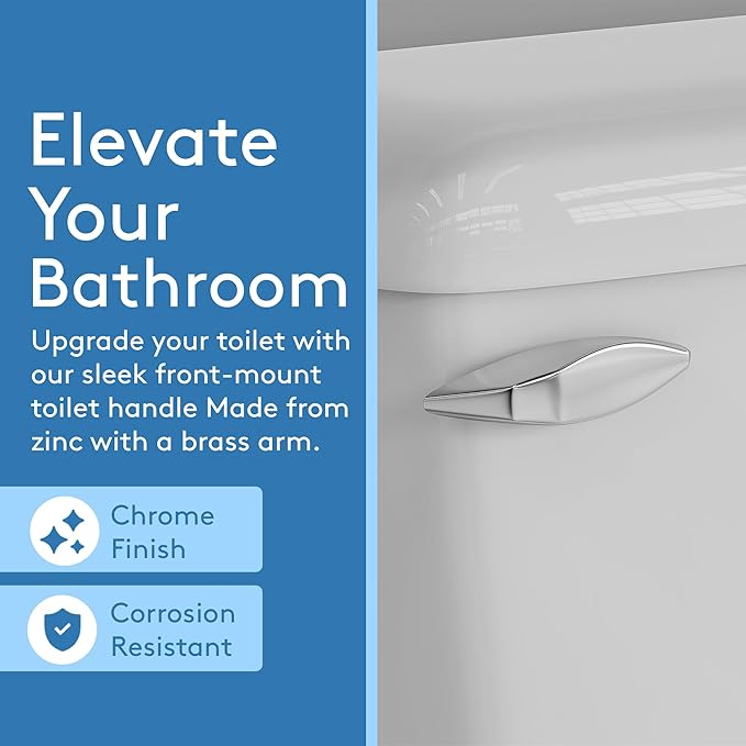 Toilet Repair Kit Inside Tank - High Performance Toilet Tank Replacement Parts with Fill Valve, Front Mount Toilet Flush Handle Replacement, 2-Inch Toilet Flapper Replacement - Suitable for Most Tanks