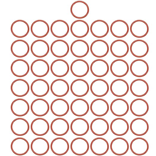 MECCANIXITY Silicone O-Ring 18mm ID 22mm OD 2mm Width Metric VMQ Sealing Gasket Replacement 50A Durometer for Plumbing Compressor Faucets Valves Repair (Red, Pack of 50)