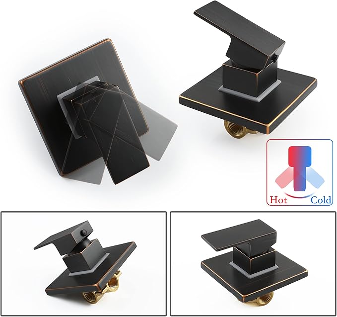 SKOWLL Single Function Shower Handle Valve Trim Kit, Wall Mount Tub Control Valves, Rough-In Single Handle Oil Rubbed Bronze Shower Valve