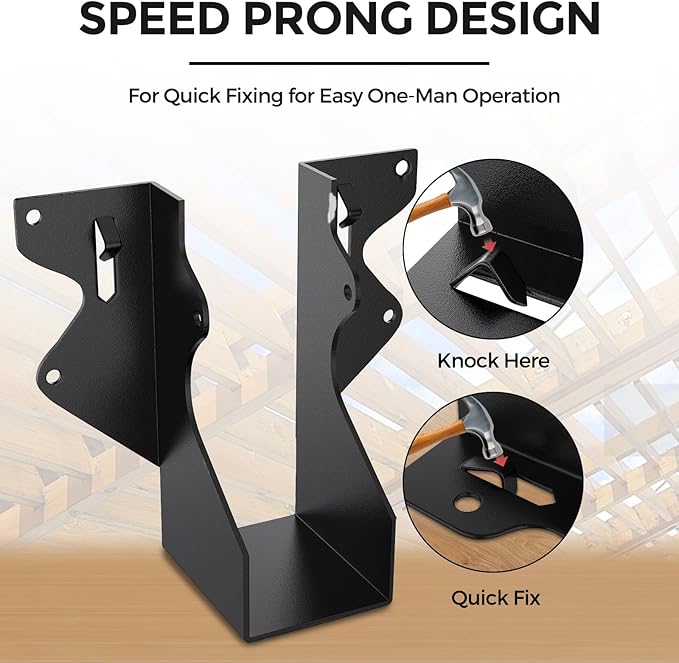 20Pcs Black 2x4 Joist Hangers for Wood,18 Gauge Metal Face Mount Joist Hanger,Lu24 Joist Hangers Powder Coating,Hurricane Ties for Rafter,Rafter Brackets 2x4 for Deck,Floor,Roof Overhang,Ceiling Joist