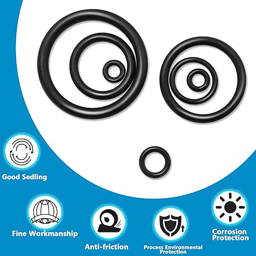 24 Size Rubber O Ring Set,1120 Pcs Black Small O Rings Assortment Kits,Assorted Metric Sealing Washer for Auto Plumbing Faucet Water Air or Gas Repair