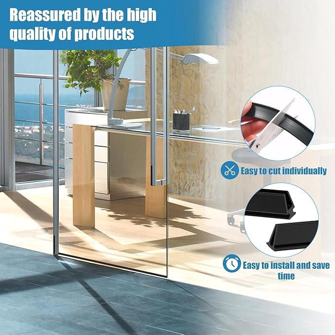 Storm Door Sweep Replacement for Larson & Pella Storm Door Expander Sweep(CH9030501),4 Pack Storm Door Sweep Parts Compatible with Vinyl and Metal Doors Bottom Sealed Rubber Strip