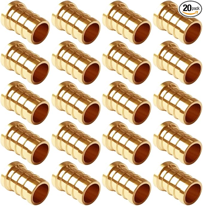 20PCS LF Brass 3/4 Inch PEX Barb Plug End Cap Pipe Crimp Fitting