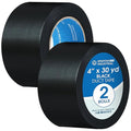 SPARTAN INDUSTRIAL - 4" X 30 yd Water-Resistant Black Duct Tape - 2 Heavy-Duty Tape Rolls for Professional, Home, and DIY Repairs - No Residue, 9 Mil