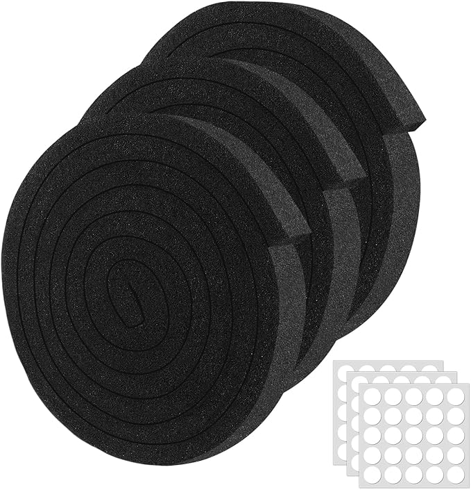 3 Rolls Air Conditioner Window Seal, 1''X1''X 6.5 Ft Non-Adhesive Foam with White Points, Air Conditioner Foam Insulation for Door/Window Seal, Total 19.5FT