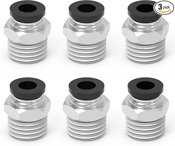 3Packs 5/16" OD Tube x 1/8" NPT Thread Straight Push to Connect Fittings,Pneumatic Male Quick Connect Air Line Hose Fittings Accessories
