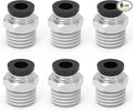 6Packs 6MM OD Tube x 1/8" NPT Thread Straight Push to Connect Fittings,Pneumatic Male Quick Connect Air Line Hose Fittings Accessories