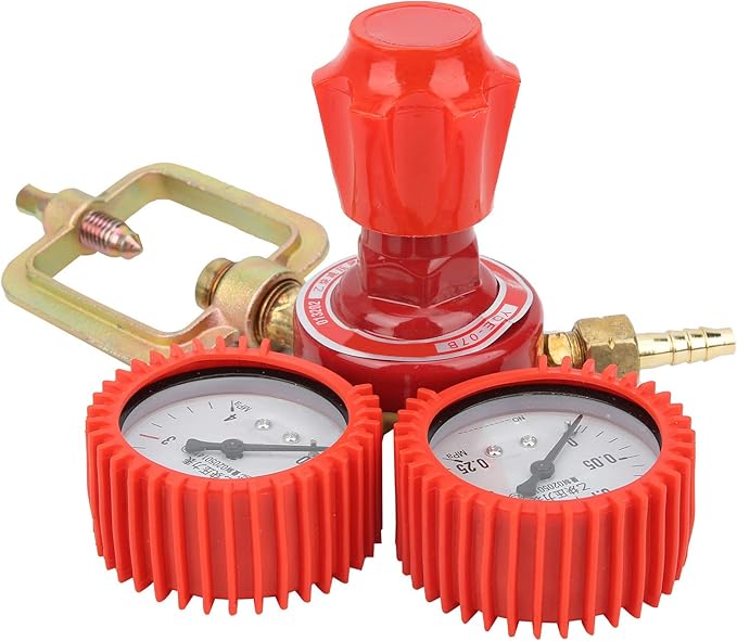 Pressure Reducing Valve Alloy Steel Acetylene Pressure Reducer YQE03A G58in 12mh for Welding Torch and Gas Cutting Tools Red 8mm